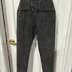 Aerie Pants & Jumpsuits | Aerie Chill Play Move Size Large Black Stonewash Lace